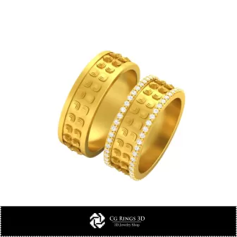 Bagues de mariage CAO 3D, Bijoux CAO 3D, Bagues CAO 3D, Alliances CAO 3D