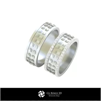 Bagues de mariage CAO 3D, Bijoux CAO 3D, Bagues CAO 3D, Alliances CAO 3D