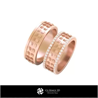 Bagues de mariage CAO 3D, Bijoux CAO 3D, Bagues CAO 3D, Alliances CAO 3D