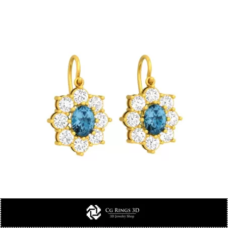 Boucles d'oreilles CAO 3D, Bijoux CAO 3D, Boucles d'oreilles CAO 3D, Boucles d'oreilles pendantes 3D