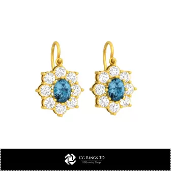 3D-CAD-Ohrringe Zuhause, Schmuck 3D-CAD, Ohrringe 3D-CAD, 3D-Tropfenohrringe