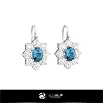 3D-CAD-Ohrringe Zuhause, Schmuck 3D-CAD, Ohrringe 3D-CAD, 3D-Tropfenohrringe