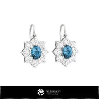 3D-CAD-Ohrringe Zuhause, Schmuck 3D-CAD, Ohrringe 3D-CAD, 3D-Tropfenohrringe