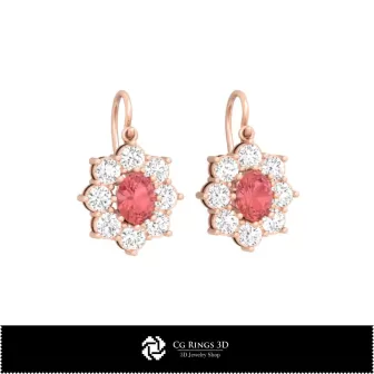 Boucles d'oreilles CAO 3D, Bijoux CAO 3D, Boucles d'oreilles CAO 3D, Boucles d'oreilles pendantes 3D