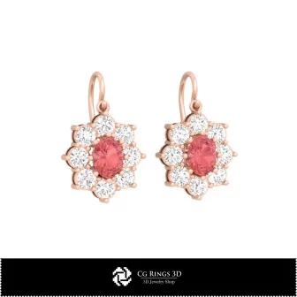 Boucles d'oreilles CAO 3D, Bijoux CAO 3D, Boucles d'oreilles CAO 3D, Boucles d'oreilles pendantes 3D