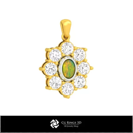 3D CAD Opal Pendant Home, Jewelry 3D CAD, Pendants 3D CAD , 3D Diamond Pendants, 3D Opal Pendants