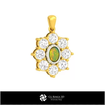 3D CAD Opal Pendant Home, Jewelry 3D CAD, Pendants 3D CAD , 3D Diamond Pendants, 3D Opal Pendants