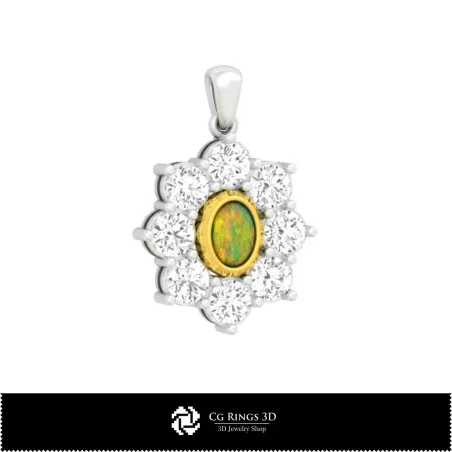 3D CAD Opal Pendant