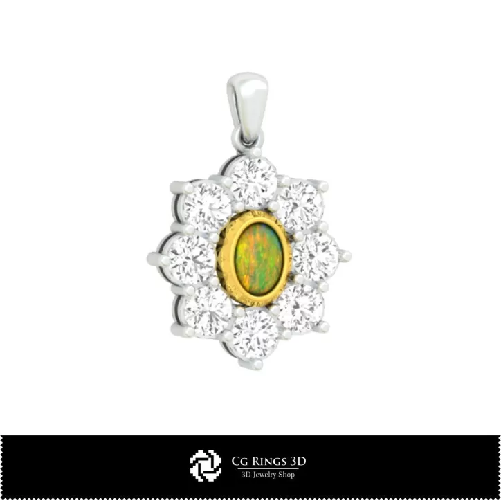 Pandantiv opal 3D CAD