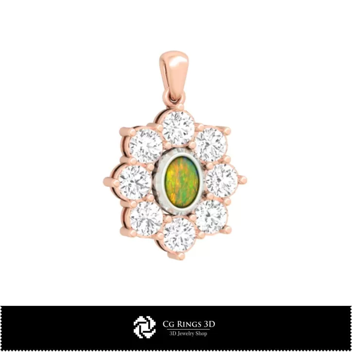 Pandantiv opal 3D CAD