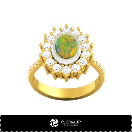3D CAD Rings with Opal Home,  Jewelry 3D CAD, Rings 3D CAD , Opal Rings 3D
