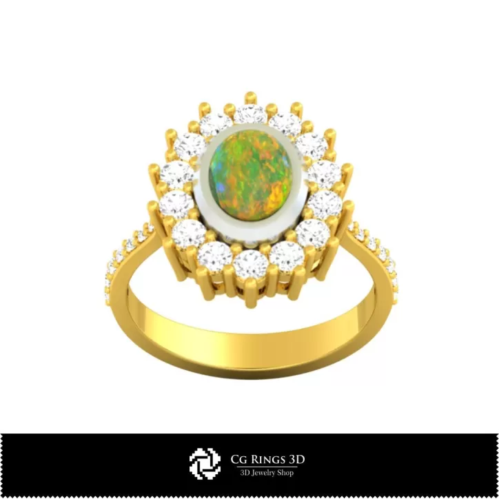 Bagues avec opale - Bijoux CAO 3D Bagues avec opale - Bijoux CAO 3D