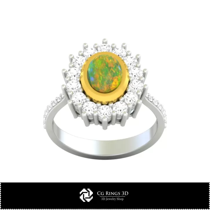 Bagues avec opale - Bijoux CAO 3D Bagues avec opale - Bijoux CAO 3D