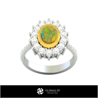 3D CAD Rings with Opal Home,  Jewelry 3D CAD, Rings 3D CAD , Opal Rings 3D