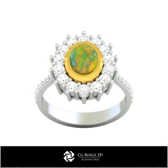 3D CAD Rings with Opal Home, Jewelry 3D CAD, Rings 3D CAD , Opal Rings 3D