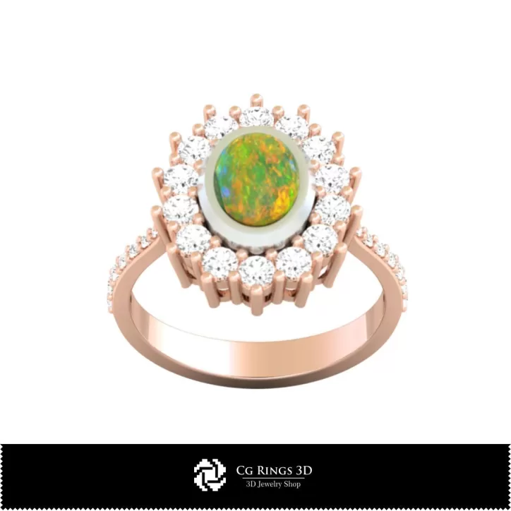 Ringe mit Opal - Schmuck 3D-CAD