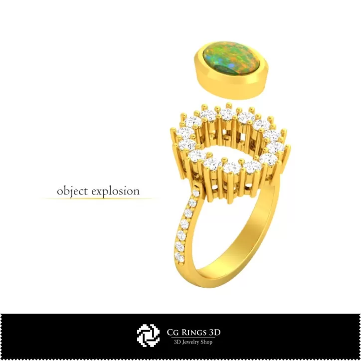 Ringe mit Opal - Schmuck 3D-CAD