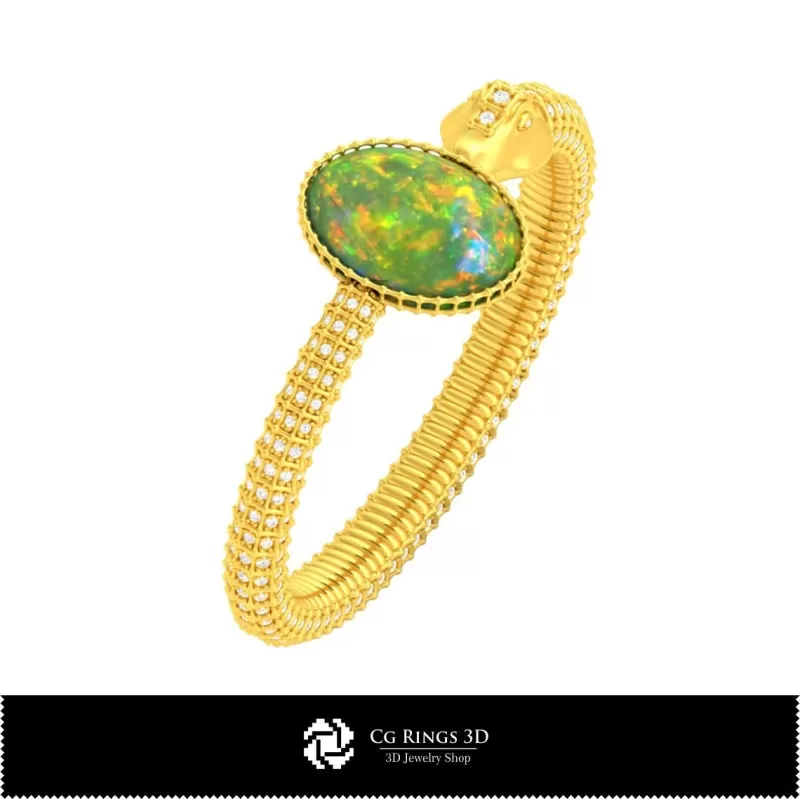 Brățară 3D CAD Snake cu Opal