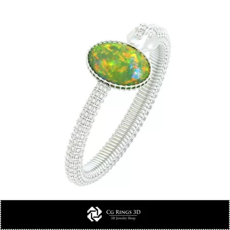 Pulsera serpiente 3D CAD con ópalo