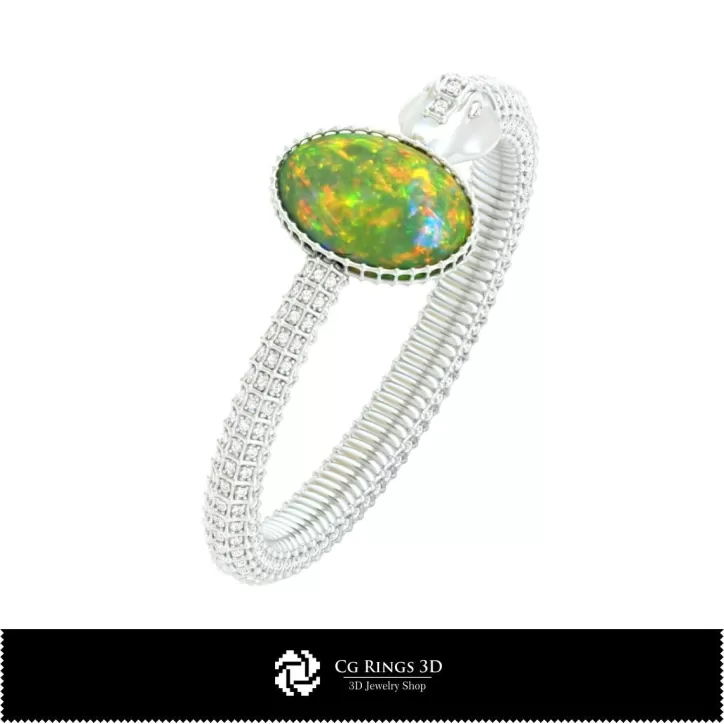Pulsera serpiente 3D CAD con ópalo Pulsera serpiente 3D CAD con ópalo