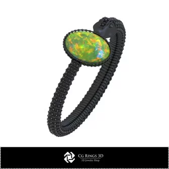 3D CAD Snake Bracelet with Opal Home, Bijuterii 3D , Bratari 3D CAD, Bijuterii Vintage 3D CAD, Bratari 3D, Bratara Solida 3D, Br