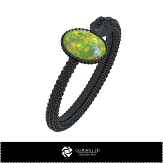 3D CAD Snake Bracelet with Opal Home,  Jewelry 3D CAD, Bracelets 3D CAD , Vintage Jewelry 3D CAD , 3D Bracelets, 3D Bangle , 3D 