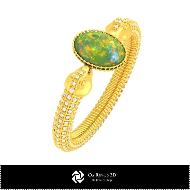 Bracelet serpent 3D CAO avec opale