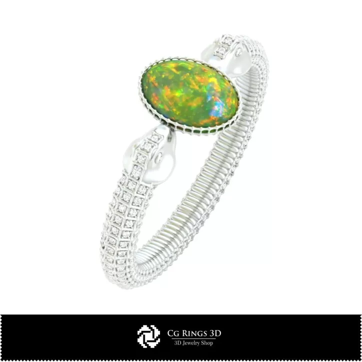 Bracelet serpent 3D CAO avec opale