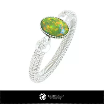 3D CAD Snake Bracelet with Opal Home, Bijuterii 3D , Bratari 3D CAD, Bijuterii Vintage 3D CAD, Bratari 3D, Bratara Solida 3D, Br