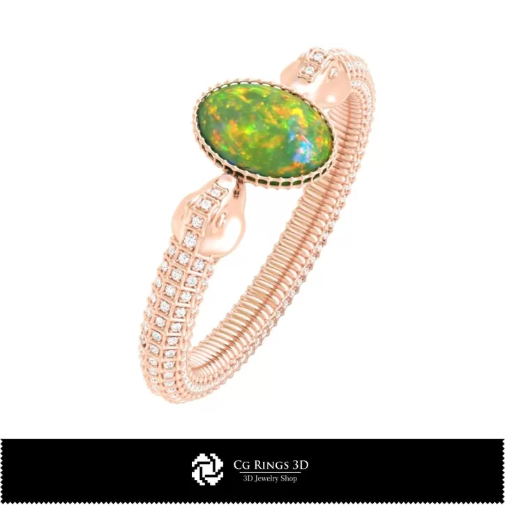 Bracciale a forma di serpente 3D CAD con opale Bracciale a forma di serpente 3D CAD con opale