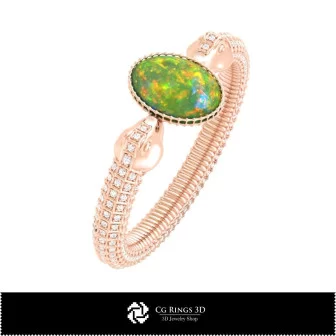 3D-CAD-Schlangenarmband mit Opal-Haus, Schmuck-3D-CAD, Armbänder-3D-CAD, Vintage-Schmuck-3D-CAD, 3D-Armbänder, 3D-Armreif, 3D