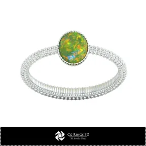 3D CAD Bracelet with Opal