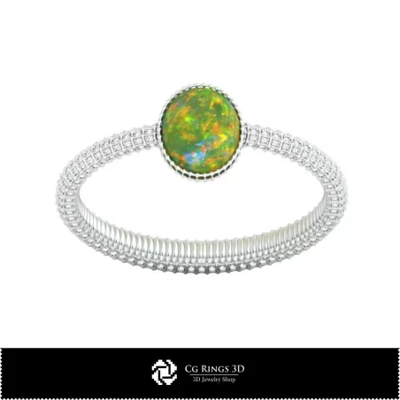 3D CAD Bracelet with Opal