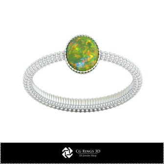 3D CAD Bracelet with Opal Home,  Jewelry 3D CAD, Bracelets 3D CAD , Vintage Jewelry 3D CAD , 3D Bracelets, 3D Bangle , 3D Opal B