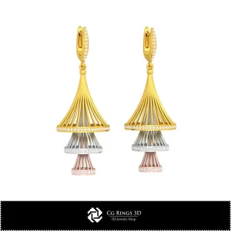 3D CAD Earrings Home, Jewelry 3D CAD, Earrings 3D CAD , 3D Drop Earrings