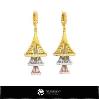 3D-CAD-Ohrringe Zuhause, Schmuck 3D-CAD, Ohrringe 3D-CAD, 3D-Hängeohrringe