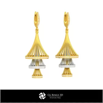 3D CAD Earrings Home, Jewelry 3D CAD, Earrings 3D CAD , 3D Drop Earrings