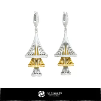 3D CAD Earrings Home, Jewelry 3D CAD, Earrings 3D CAD , 3D Drop Earrings