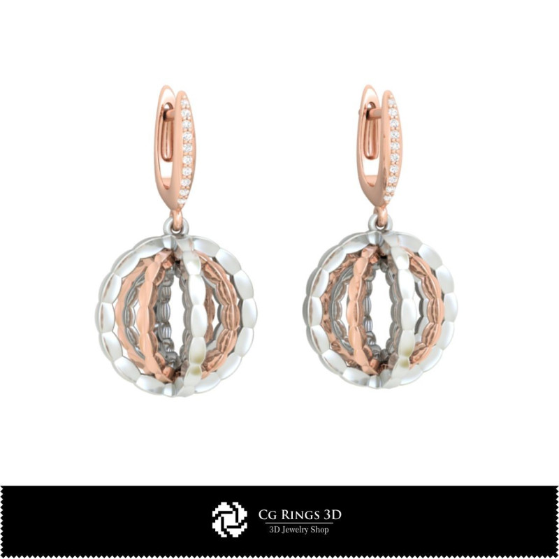 3D CAD Earrings Home, Bijuterii 3D , Cercei 3D  CAD, Cercei cu Diamante 3D