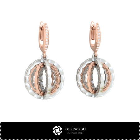 3D CAD Earrings Home, Bijuterii 3D , Cercei 3D  CAD, Cercei cu Diamante 3D