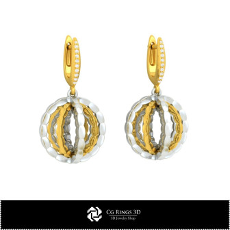 3D CAD Earrings Home,  Jewelry 3D CAD, Earrings 3D CAD , 3D Diamond Earrings