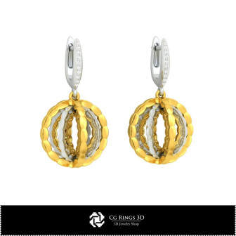 3D CAD Earrings Home, Bijuterii 3D , Cercei 3D  CAD, Cercei cu Diamante 3D