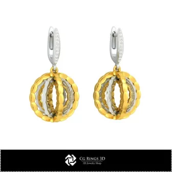 3D CAD Earrings Home, Bijuterii 3D , Cercei 3D CAD, Cercei cu Diamante 3D