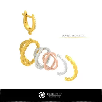 Pendientes CAD 3D, CAD 3D de joyería, Pendientes CAD 3D, Pendientes de diamantes 3D