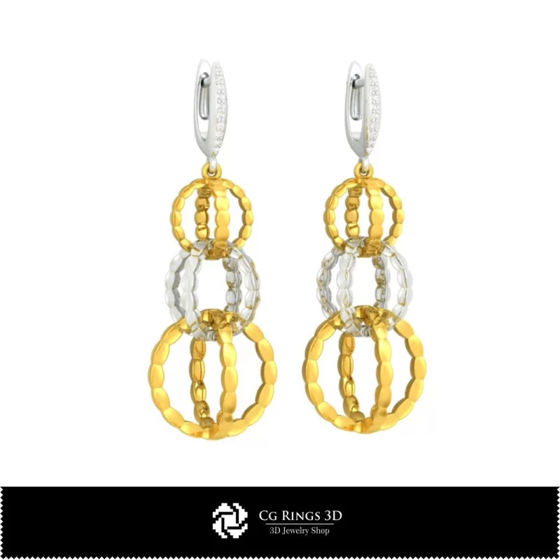 3D CAD Earrings Home, Jewelry 3D CAD, Earrings 3D CAD , 3D Drop Earrings