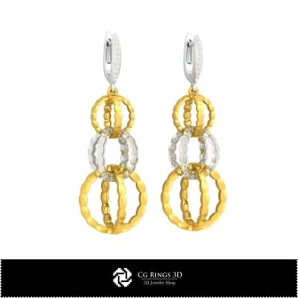 Boucles d'oreilles CAO 3D, CAO 3D Bijoux, Boucles d'oreilles CAO 3D, Boucles d'oreilles pendantes 3D