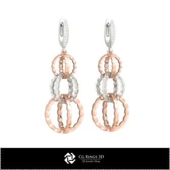 Boucles d'oreilles CAO 3D, CAO 3D Bijoux, Boucles d'oreilles CAO 3D, Boucles d'oreilles pendantes 3D