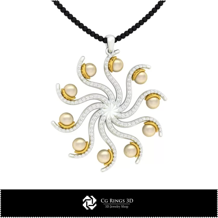 Ciondolo 3D CAD con Perle Ciondolo 3D CAD con Perle