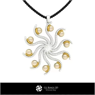 3D CAD Pendant with Pearls Home, Bijoux 3D CAO, Pendentifs 3D CAO, Pendentifs de Perles 3D