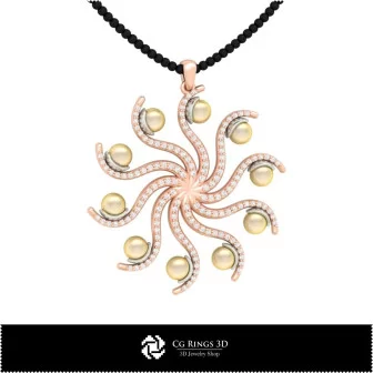 3D CAD Pendant with Pearls Home, Bijuterii 3D , Pandative 3D CAD, Pandativ cu Perle 3D 